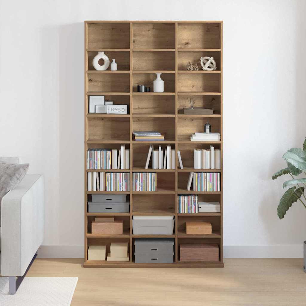 CD Shelf Artisan Oak 101 X 23 X 177.5 Cm Particleboard