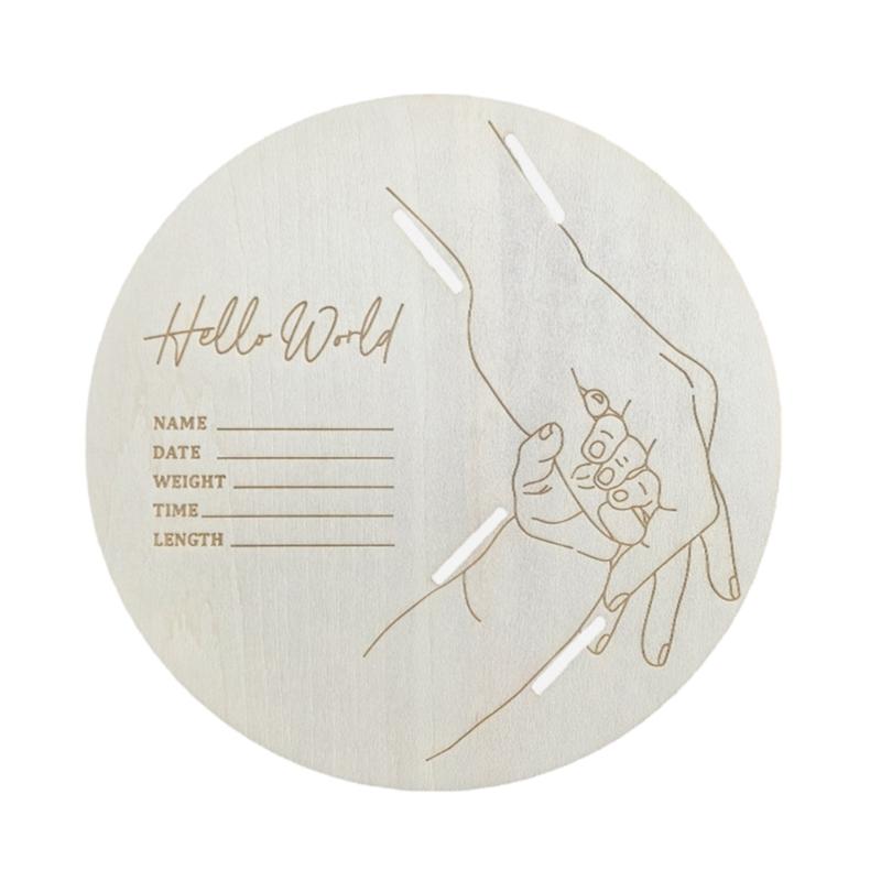 

Newborn Souvenir Baby Birth Wood Hospital Birth Bracelet Holder with Engraved Baby Information Safe Wood Keepsakes Band