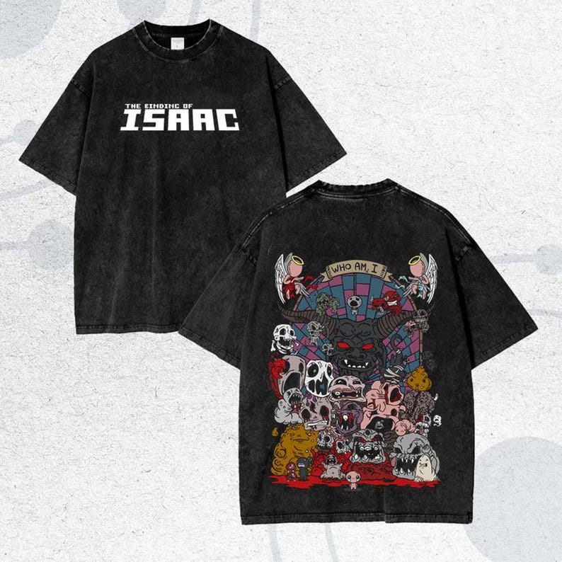 The Binding of Isaac Indie Washed T-Shirt Neues Modell Anime Liebhaber T-Shirt Oversized Ganzjahreskleidung Unisex Streetwear weiches T-Shirt