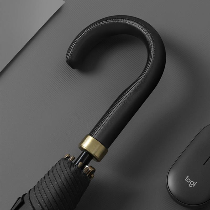 Большой зонт 122 см Ветрозащитный 10 спиц, Премиальная кожаная ручка Гольф Длинный зонт Мужской Женский, Прочный каркас Большой зонт Дождь