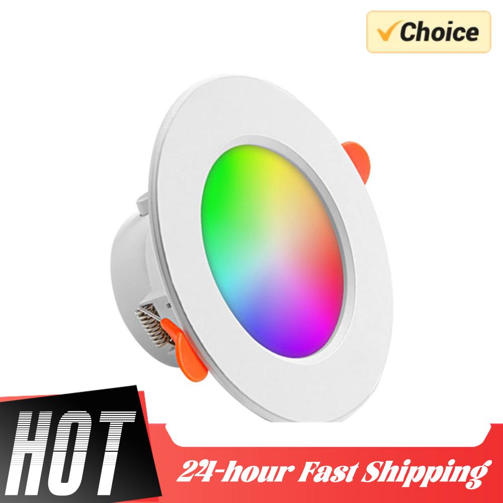1/5/10PCS 10W RGB Smart Spotlight Bluetooth Ceiling Lamp RGB Lamp APP Remote Control Color Changing Light for Living Room Decor