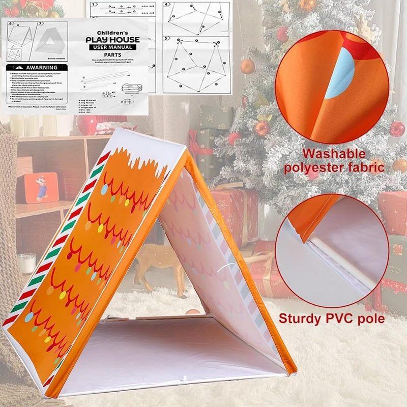 Gingerbread Christmas Play Tent Festive Kids’ Indoor Hideaway For Holiday Parties Gift Exchanges & Imaginative Room DéCor