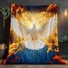 Holy Dove Flame Heaven Religious Symbol Flannel Blanket Spiritual Gift Christian Art Soft Warm Throw Cover for Home WorshipDecor