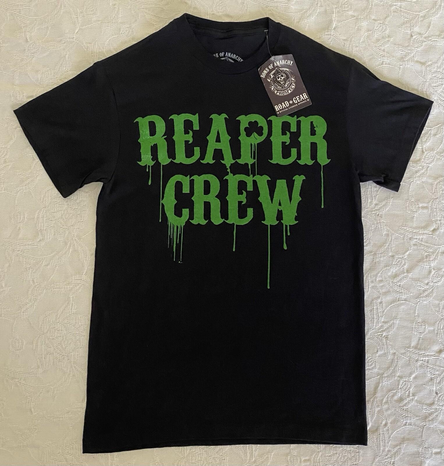 Sons Of Anarchy Black Green Ireland Skeleton Graphic Short Sleeve Shirt Size S XL