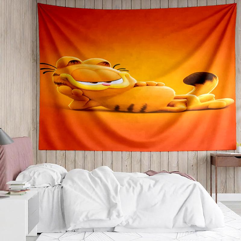 Cute Garfield Tapestry for Bedroom Aesthetic Classroom Tapestries Wall Hanging for Living Room Dorm Office,Ideal Creative Gift