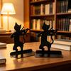 1 Pair Metal Cat Book Ends Cute Cat Bookends for Shelves Decorative Book Support