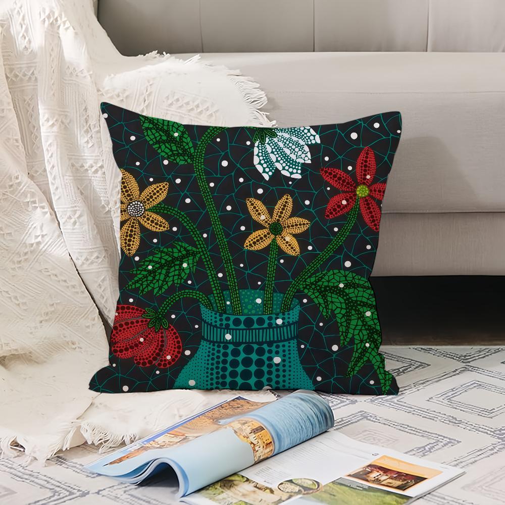 Aesthetic Art K-Kusama Y-Yayoi Pillow Case Office Cushions Suitable For Sofa Car Bedroom Decorative Cushion Cover