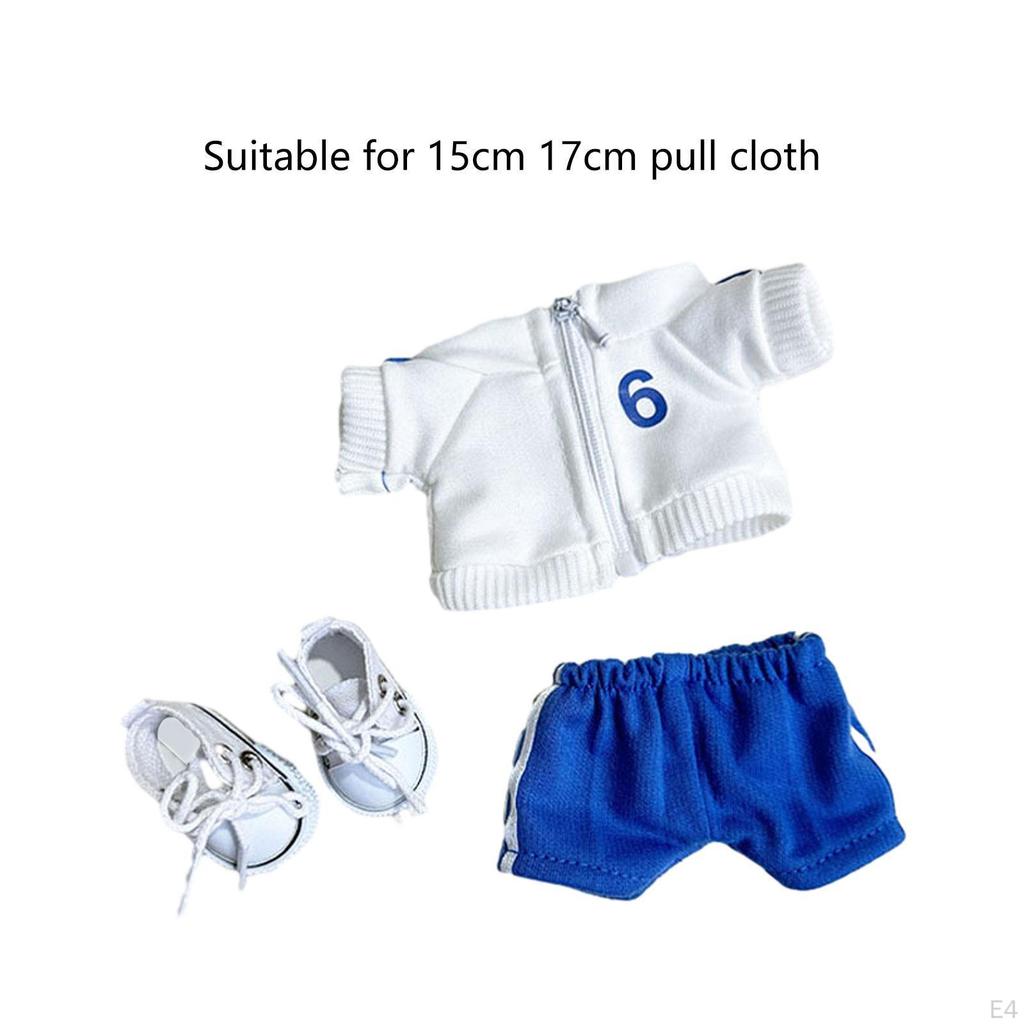 Doll Clothes Shirt Shorts Stylish Detachable Outifits for 6.69inch 3Pcs Black