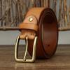 Belt Men's First Layer Cowhide Leather Pin Buckle Belt Men's Casual All-Match Young and Middle-Aged Korean Style Trendy Pant Belt