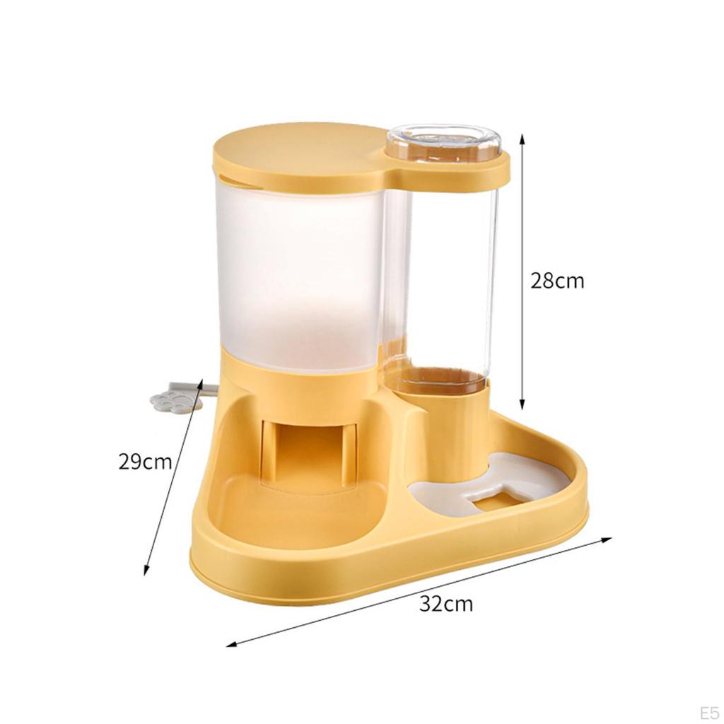 Tierfutter- und Wasserspender-Set, integrierter praktischer Futterspender mit breiter Öffnung für Haustiere, groß