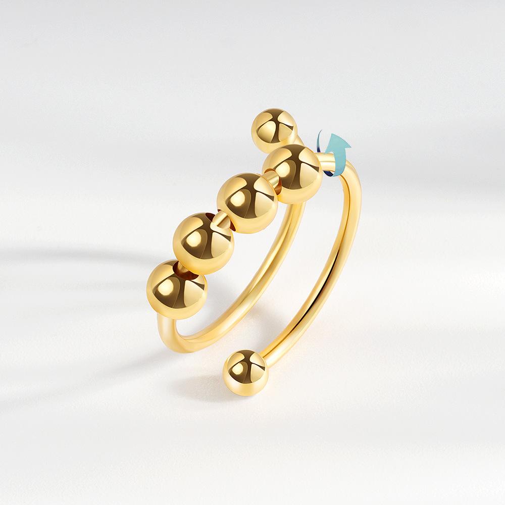 Creative Geometric Beaded Ring Unisex Stress Relief Fashion Jewelry Accessory For Men And Women
