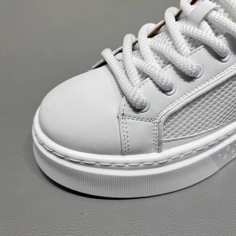 Fashion Original mens sneakers Fashion Comfortable Hiking shoes Summer Hollow mesh breathability Leisure flat white Shoes masculi