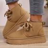 Fashion Autumn Winter Lace Up Platform Snow Boots Women Warm Thick Plush Cotton Padded Shoes Woman Comfort Thick Bottom Ankle Botas