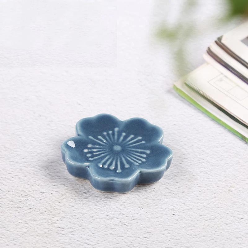 Cherry Blossom Ceramic Chopstick Rest Creative Flower Tableware Holder Ideal Gift for Housewarming Cooking Lovers