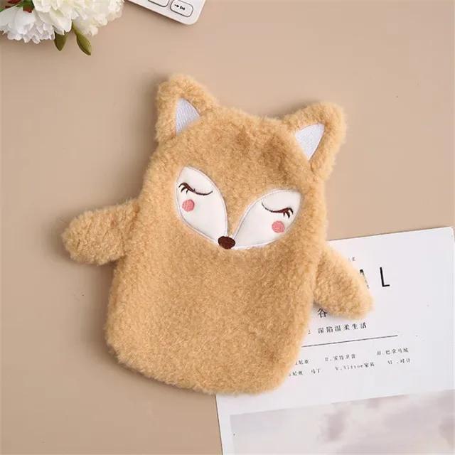 350Ml Rubber  Water Bottle With Cute Plush Cover Lovely Cartoon  Water Bag Explosion-Proof Portable Hand Warmer Great Gif