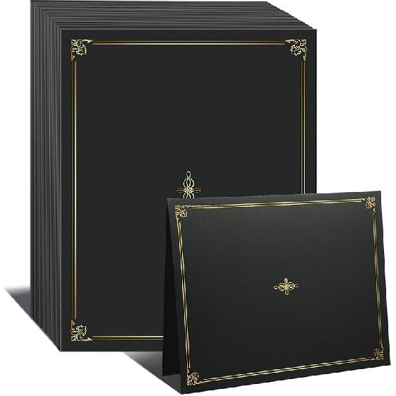 Panelee 60 Pcs Certificate Holders with Gold Foil Border Diploma Holder Diploma Cover Certificate Folders Certificate Covers for Letter Size 8.5 x 11