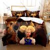 Cartoon PUSS IN BOOTS Bedding Set, Duvet Cover + 2 Pillowcases Vivid Pattern for Home Dorm Daily Use & Collection