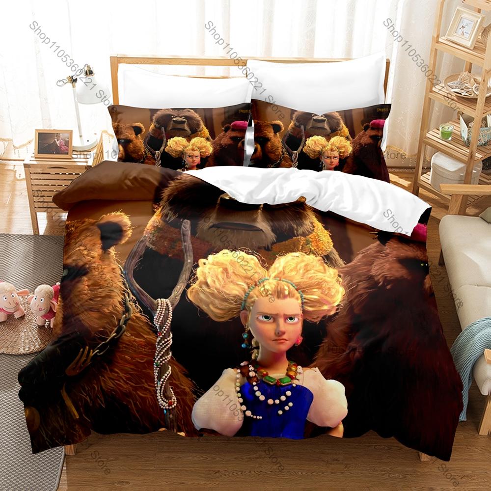 Cartoon PUSS IN BOOTS Bedding Set, Duvet Cover + 2 Pillowcases Vivid Pattern for Home Dorm Daily Use & Collection