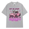 Get in Loser We Going Therapy T-shirt Fun Animal Raccoon Posum Meme Short Sleeved T-shirt Women's Loose T-shirt