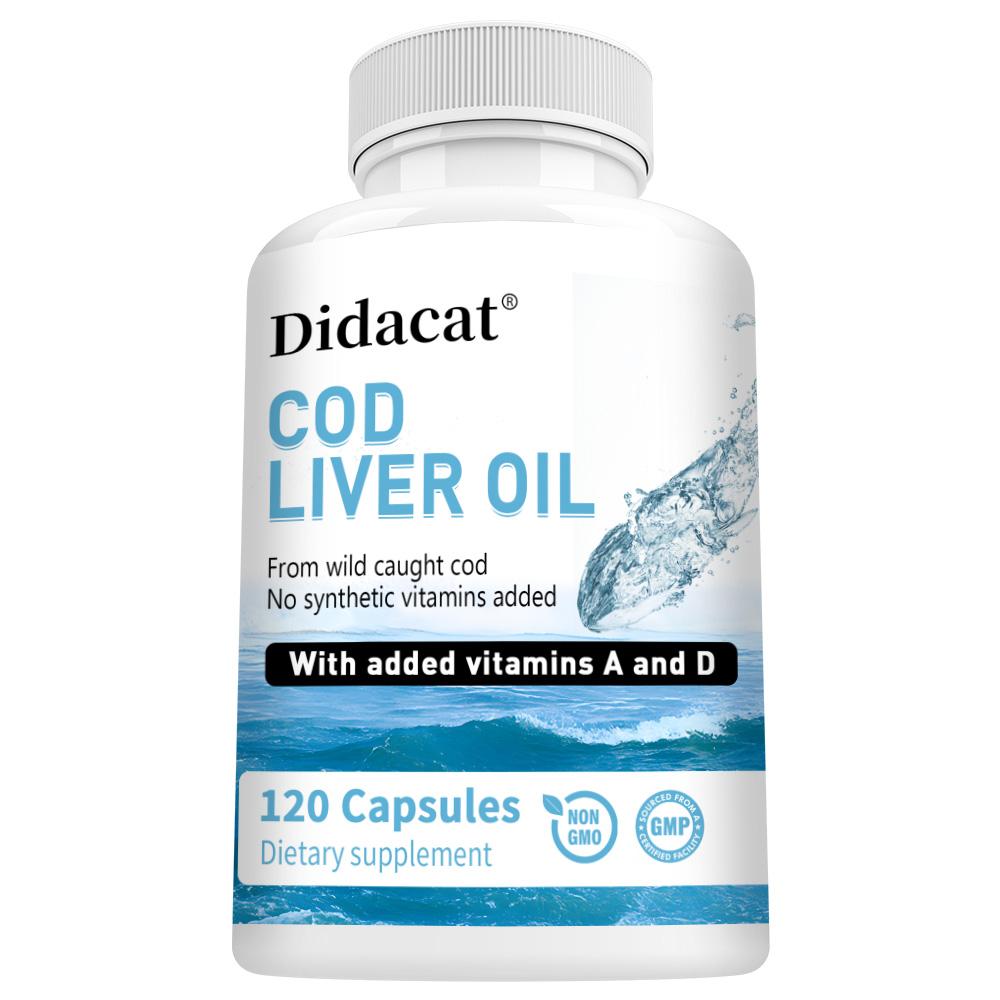 

Cod Liver Oil Dietary Supplement, With Added Vitamins A And D, 120 Capsules Per Bottle 120 Capsules