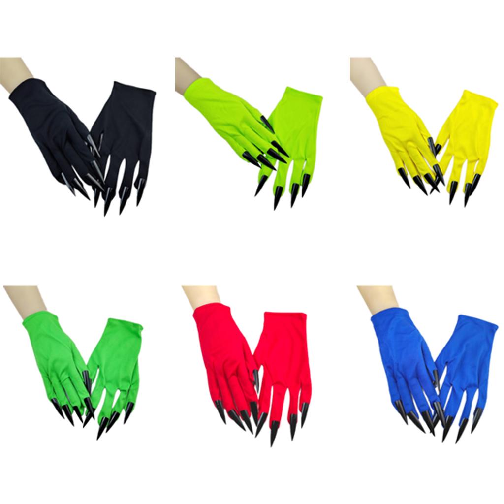 Realistic Long Nail Claw Gloves Perfect for Halloween and Costume Parties Comfortable Short Gloves for Adults and Teens