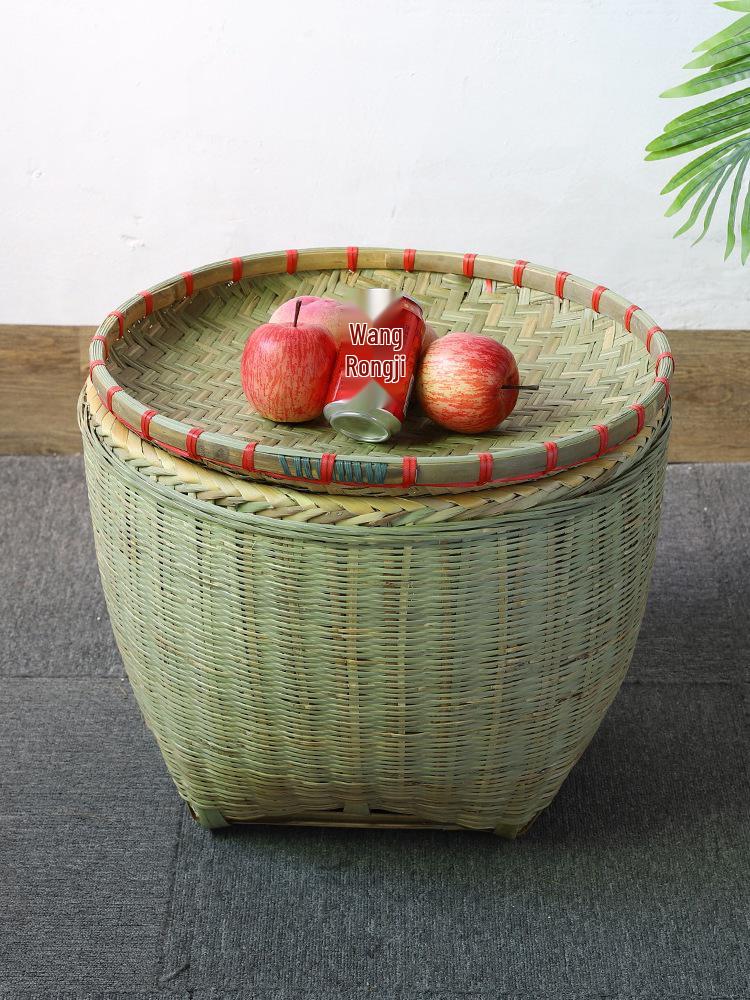 Large Handmade Bamboo Rice Washing Basket - Pastoral Style Winnowing Basket