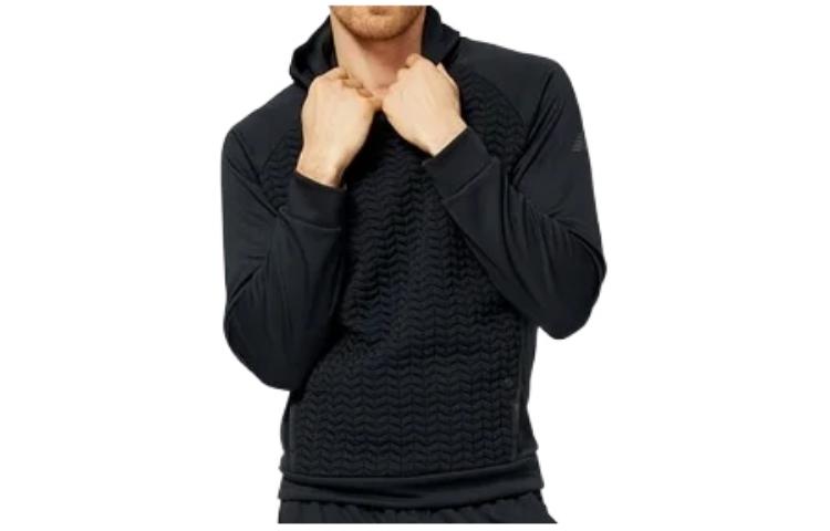 New Balance RWTech Heatloft Sweatshirts Men s Black Hooded Moderate Mock Two Piece MT23155-BK M