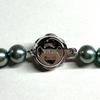 Used Strong Akoya Pearl Necklace 7.5-8.0mm Cobalt Blue Silver Engraved Pearl Necklace