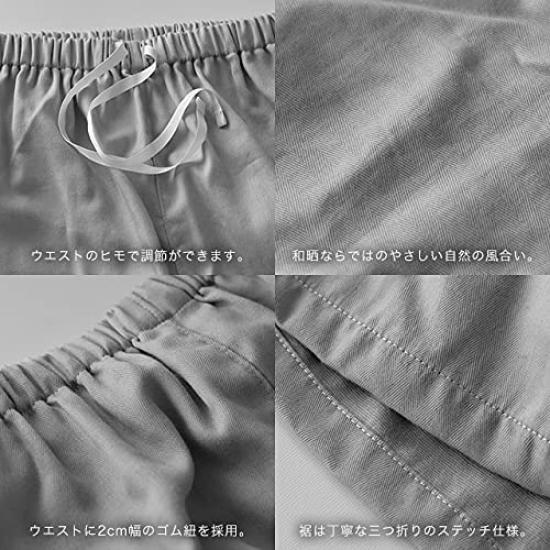 Sleep Tailor Suteteko Cotton Double Gauze Pajamas Women's (Dry-Washed Shorts), 100% Cotton, Washable, Quick-Drying, Oeko-Tex Certified, (Pure White,