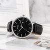 BUREI Men's Simple Stylish Watch Leather Band Slim Design Timepiece