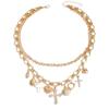 Cross Necklace Pendant For Women With Heart Shape Alloy Choker Jewelry Summer