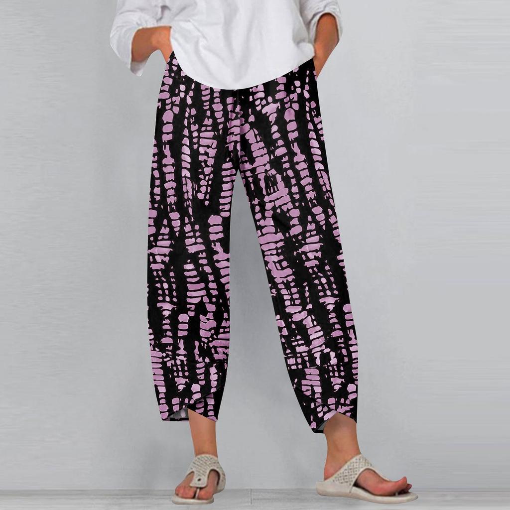 Women's Pants With Pockets Casual Trousers Pants For Women Summer Casual Wide Leg Elastic Waist Pants With Pockets