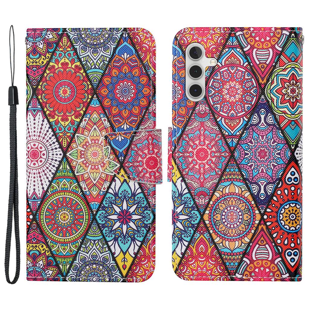 Lederhülle für Samsung Galaxy A55 5G Schalenmuster-Druckdesign Brieftasche Handyhülle