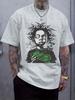 Trendy Hip-Hop Cash-Holding Youth Print Round Neck Short-Sleeve T-shirt