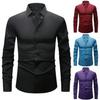 Men's White Four-Way Stretch Wrinkle-Resistant Long Sleeve Shirt - Formal and Casual Plus Size
