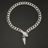 Elegant Short Diamond-Studded Green Snake Head Choker with Adjustable Magnetic Clasp