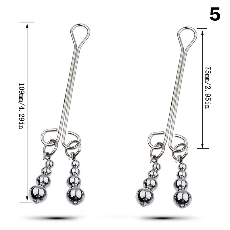 2 Pcs Adjustable Metal Breast Spring Clamps for Couples Bondage Adult Game Nipple Stimulator Role-Playing Restraint Accessories