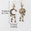 Orecchini Pendenti Bohémien Sole Luna Stella con Nappe Lunghe Accessori Gioielli Retrò Per Donne e Ragazze