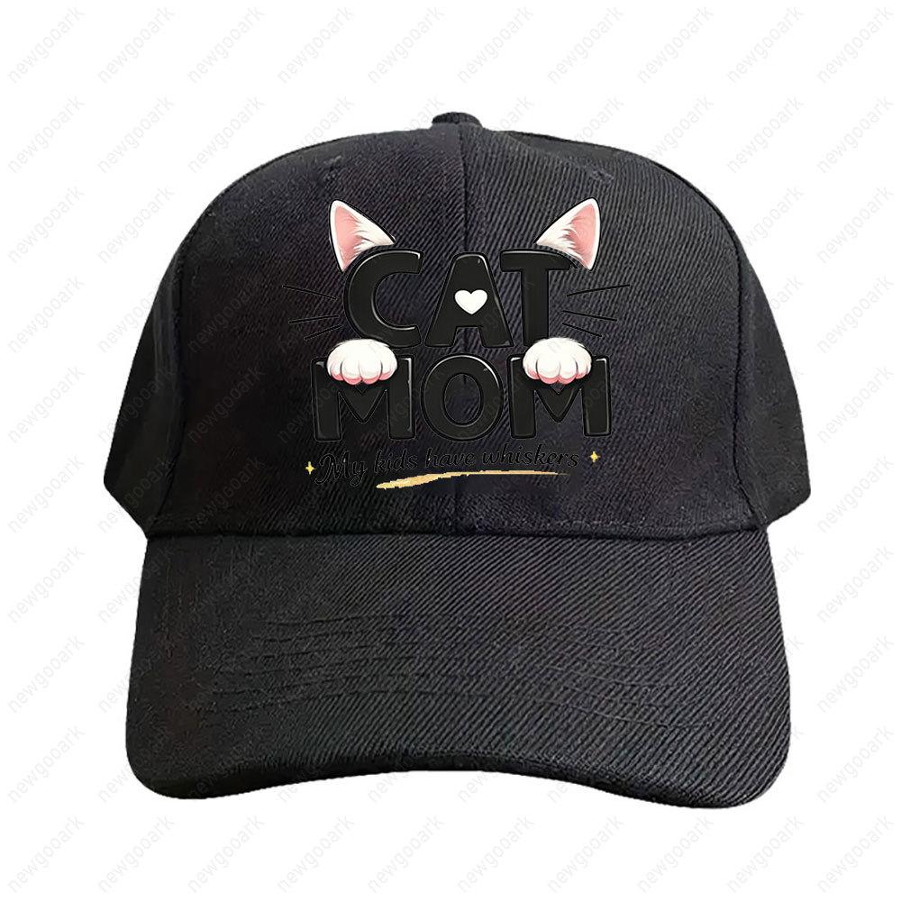 Cat Mom My Kids Have Whiskers Cap Summer Women Unisex Peaked Hat Fashion Casual Adjustable Printed Baseball Caps