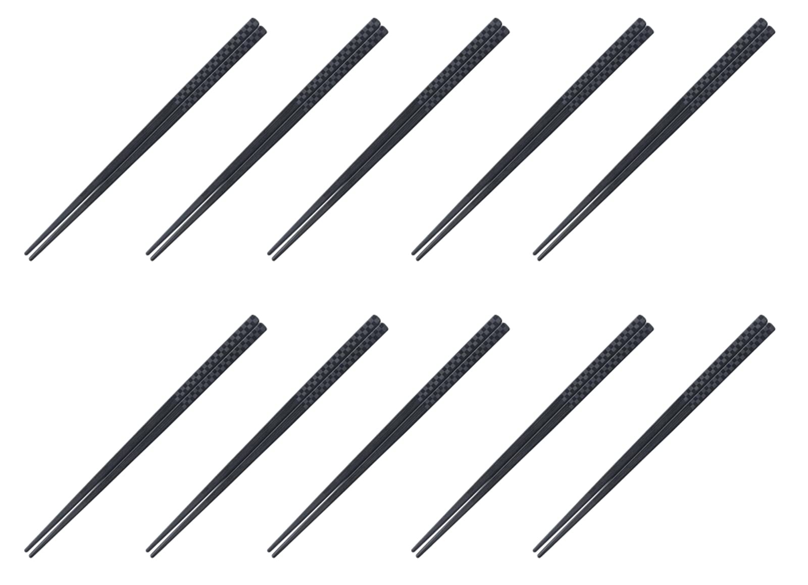 

Fukui Craft Chopsticks PBT Resin Chopsticks Made in China Dishwasher Safe Checkered Square Chopsticks Black [Commercial Set] 21.0cm (10 servings)