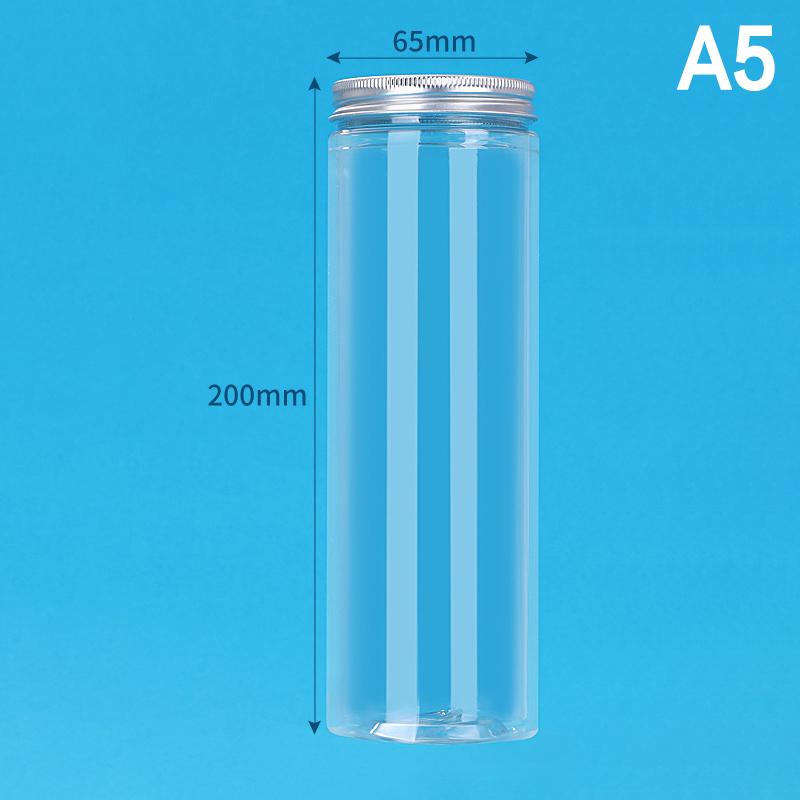 Aluminium-Verpackungsflasche Haustier Klar Leere Versiegelte Flasche Runder Eimer Lagerung Keksglas Lebensmittelqualität Versiegelte Dosen Behälter Tank