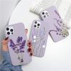 Lavendel Blume Handyhülle für Iphone Se3 2022 Se2 7 8plus X Xr Xs 11 12 13 14 Pro Max Mini 6 6s Plus stoßfeste weiche Tpu Fundas