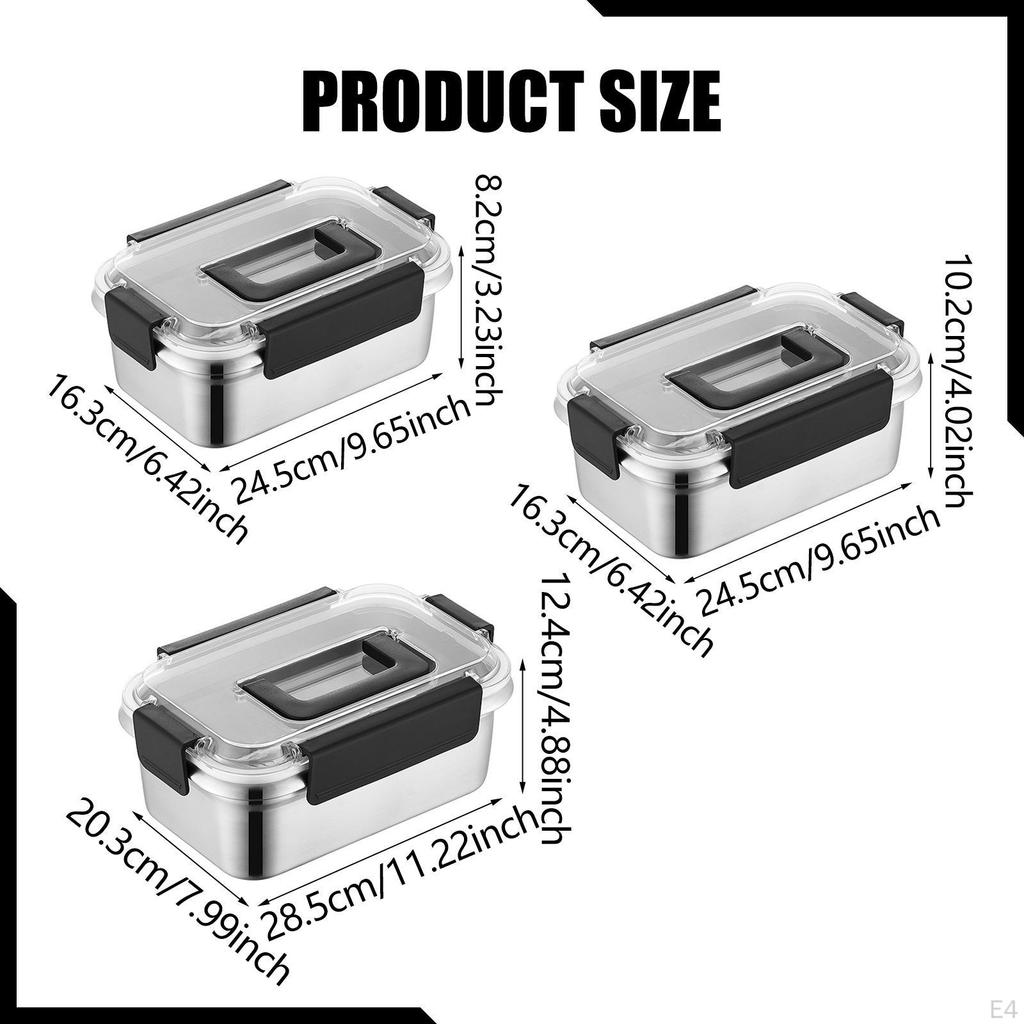 Stainless Steel Food Storage Container Reusable for Household Microwave Work 1600ml