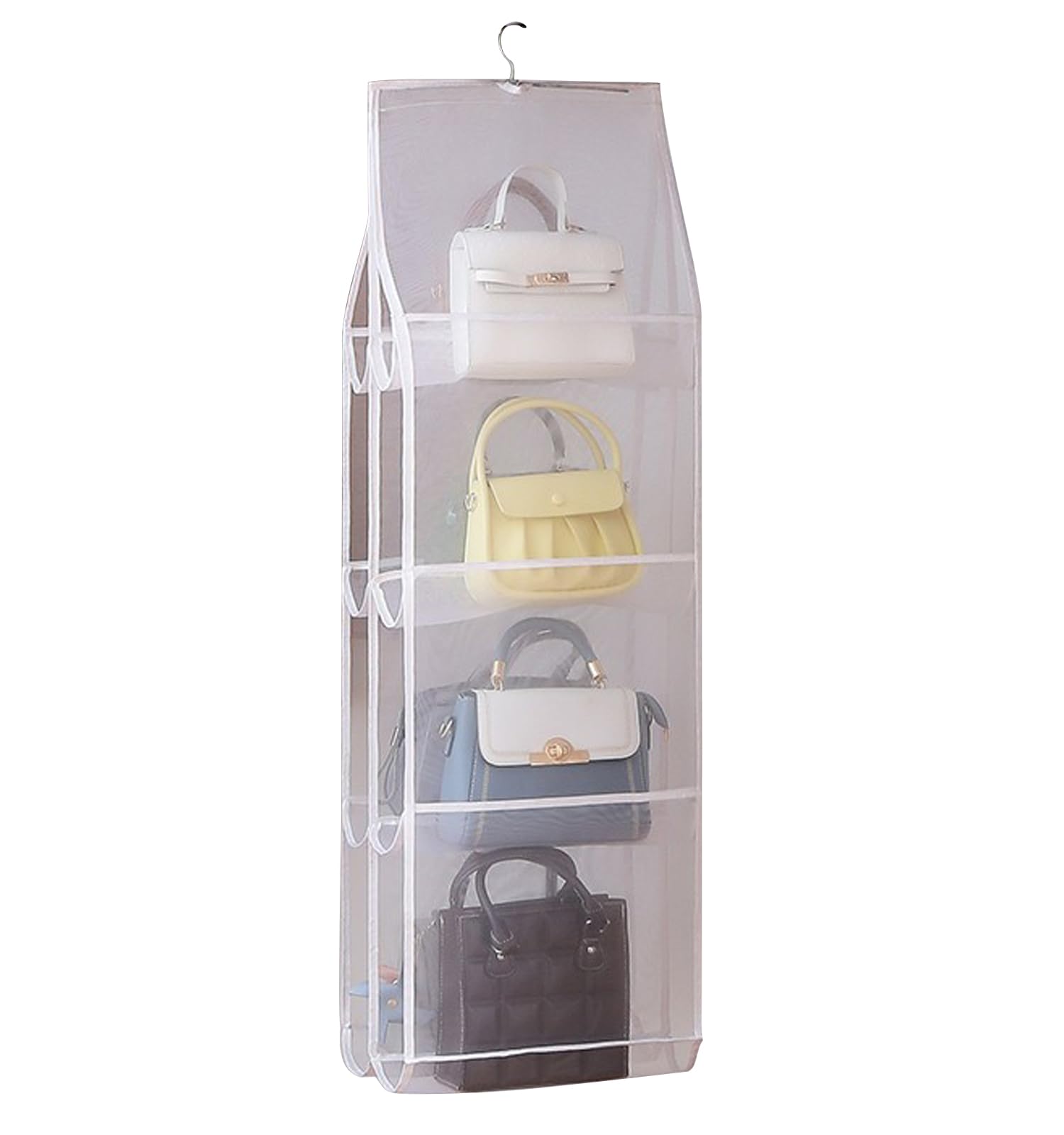 

Hanging Storage Rack for Holds 8 Closet NYANDELMO Bags, White, Bags, Storage, Foldable, ND-0048-R09-WH8 белый