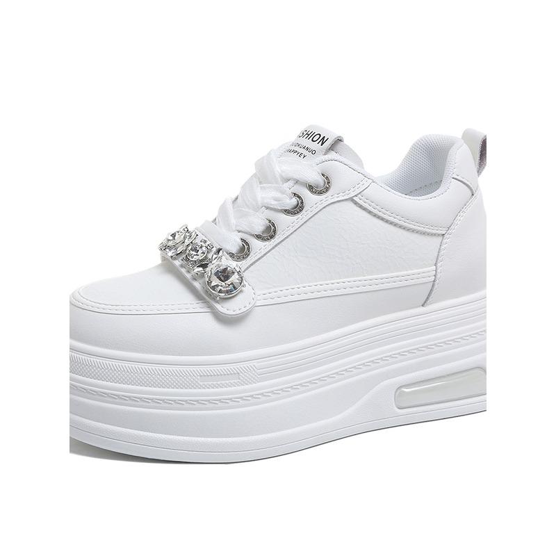 8CM Absatz Sneakers für Damen echtes Leder Plateau Keil Damen Freizeitschuhe Damen Laufschuhe Sneakers Pumps