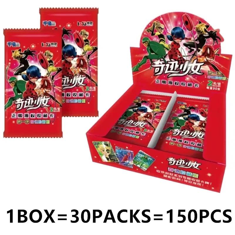 Genuine Miraculous Girl Card Ladybug Reddy Black Cat Roll Anime Hero Card Badge SSP Kids Game Toy Xmas Halloween Birthday Gift