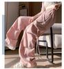 Women's Petite High-Waist Pink Cargo Sweatpants - Summer 2024 Wide-Leg Parachute Style