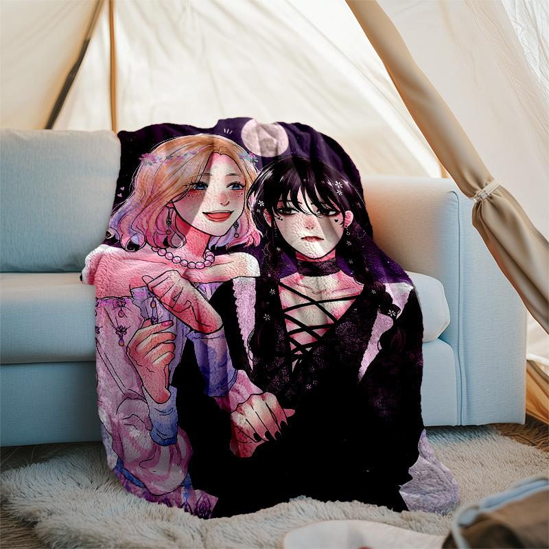 1pc Addams Family Wednesday6 Theme Blanket - Digital Print, Polyester, Cozy for All Seasons, Perfect for Outdoor, and Travel