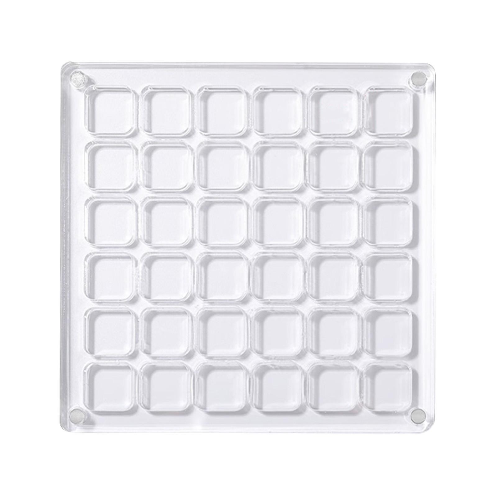

Acrylic Transparent Magnetic Display Box Square Shell Design Storage Organizer for Nail Art Rhinestones and Small Accessories One Size