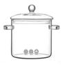 High Borosilicate Glass Stew Soup Pot Bowl 1350/1900ml with Handle Glass Saucepan with Lid Heat Resistant Clear Cooking Pot